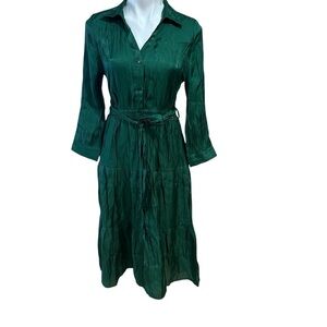 melloday green dress MELLODAY Women's Plus Smocked Palm Print Swing Dress in Ivory/Green Tropical, 1X